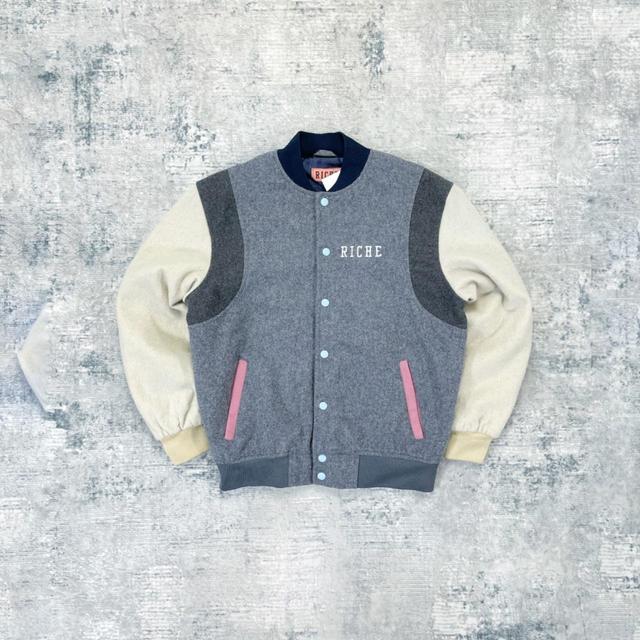 Vintage Men's Jacket - Grey/Cream - S on Productcaster.