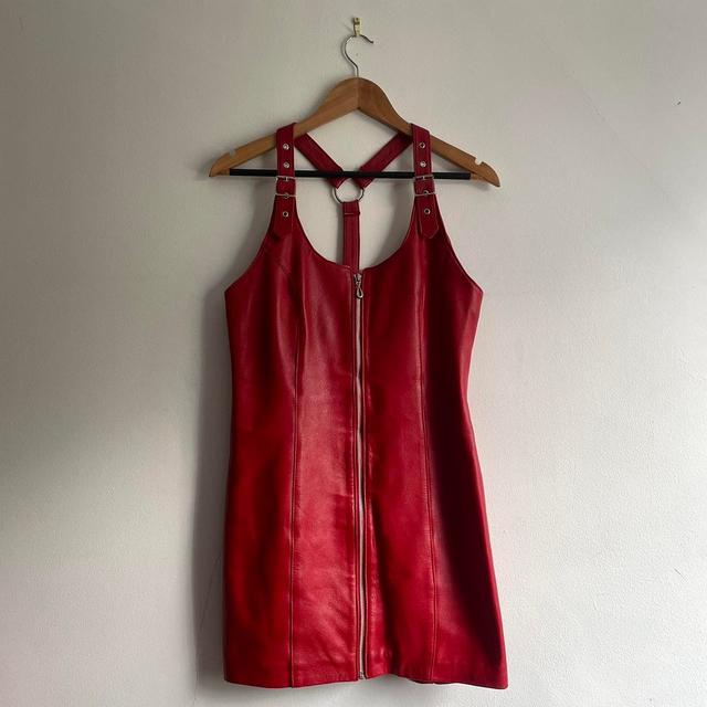 Preloved Women's Leather Dress - Red - 12 on Productcaster.