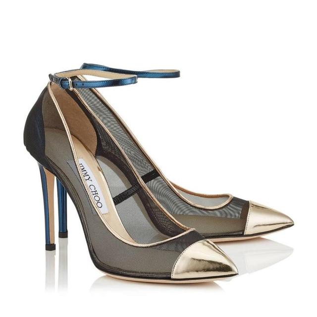 Jimmy Choo Women's Courts - Gold/Navy - UK 4.5 on Productcaster.