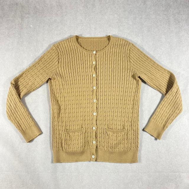 Ralph Lauren Women's Cardigan - Tan/Yellow - 14 on Productcaster.