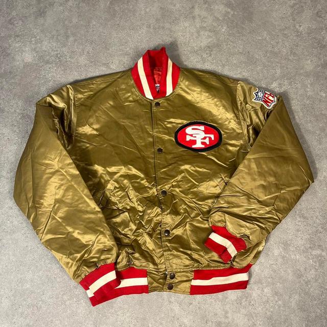 Starter Men's Bomber Jacket - Gold/Red - L on Productcaster.