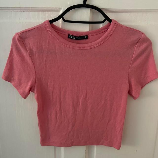 Zara Women's Crop top - Pink - S on Productcaster.