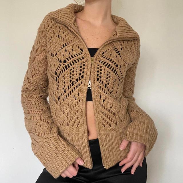 Preloved Women's Cardigan - Tan - 8 on Productcaster.