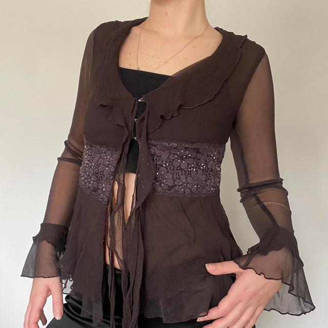 Vintage Women's Blouse - Brown - 8 on Productcaster.