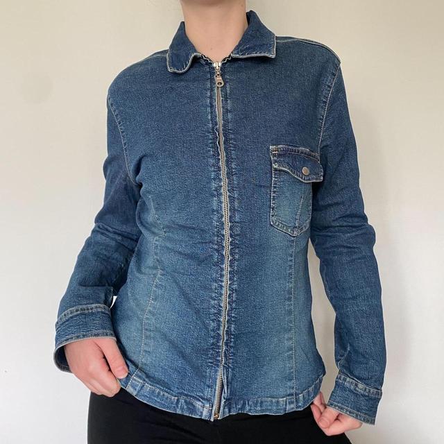 Vintage Women's Jacket - Blue - UK 8 on Productcaster.