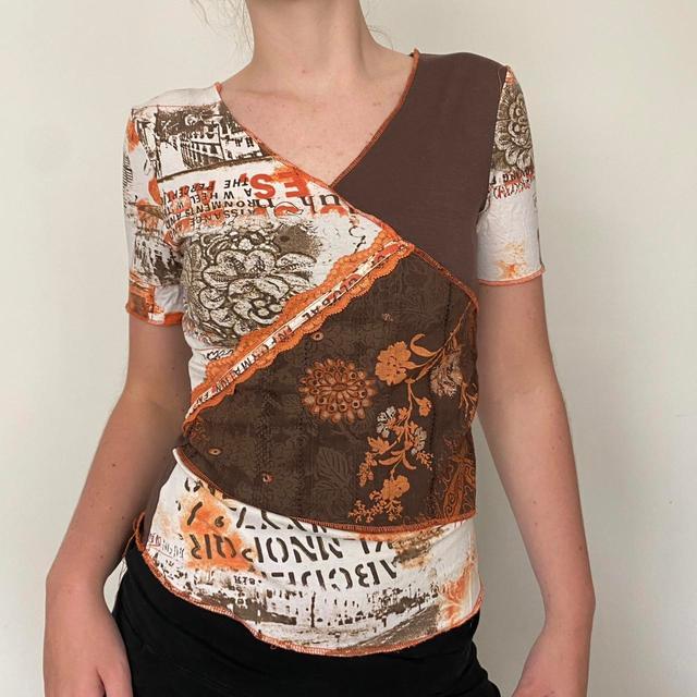 Vintage Women's T-shirt - Brown/Orange - 8 on Productcaster.