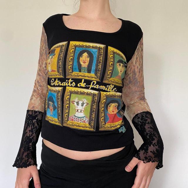 Vintage Women's Blouse - Black/Multi - 8 on Productcaster.