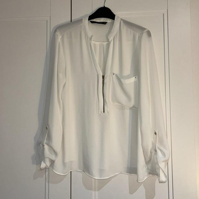 Zara Women's Blouse - White/Cream - M on Productcaster.