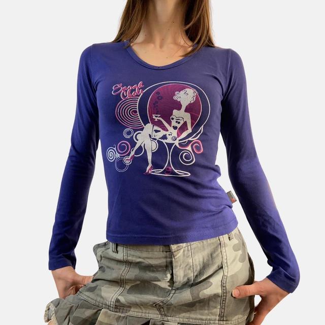 Vintage Women's T-shirt - Purple - XS on Productcaster.