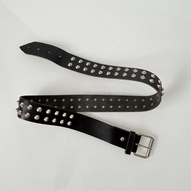 Vintage Women's Belt - Black/Silver on Productcaster.