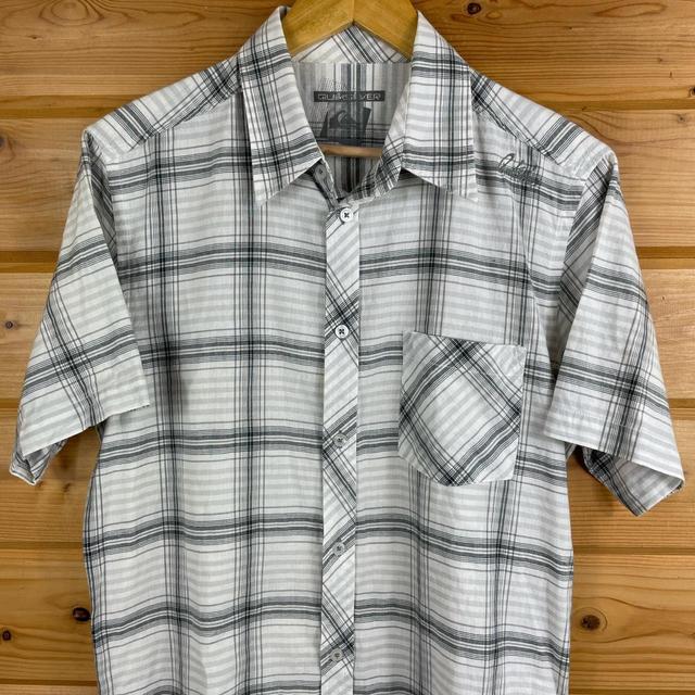 Quiksilver Men's Shirt - Grey/White - M on Productcaster.