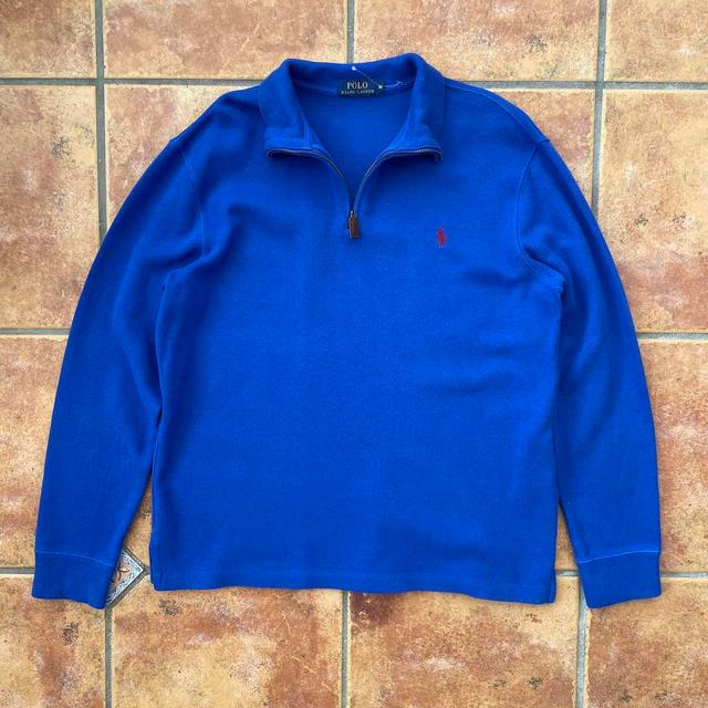 Polo Ralph Lauren Men's Jumper - Blue/Red - M on Productcaster.