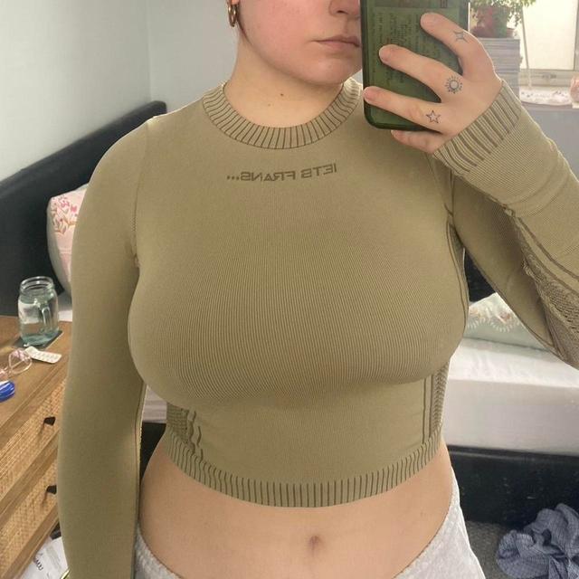 iets frans... Women's Crop top - Khaki/Green - M on Productcaster.