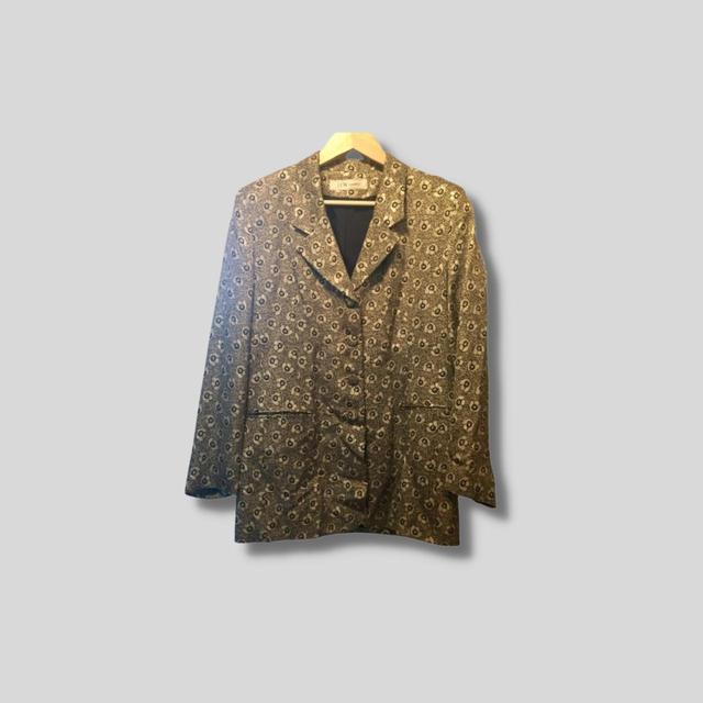 Vintage Women's Blazer Jacket - Gold - L on Productcaster.