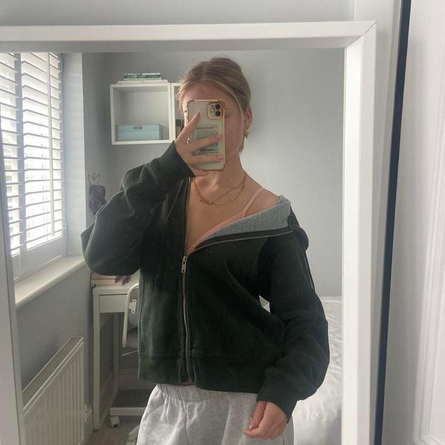 Brandy Melville Women's Hoodie - Green/Khaki on Productcaster.