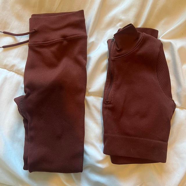 Women's Leggings - Brown/Burgundy - UK 8 on Productcaster.