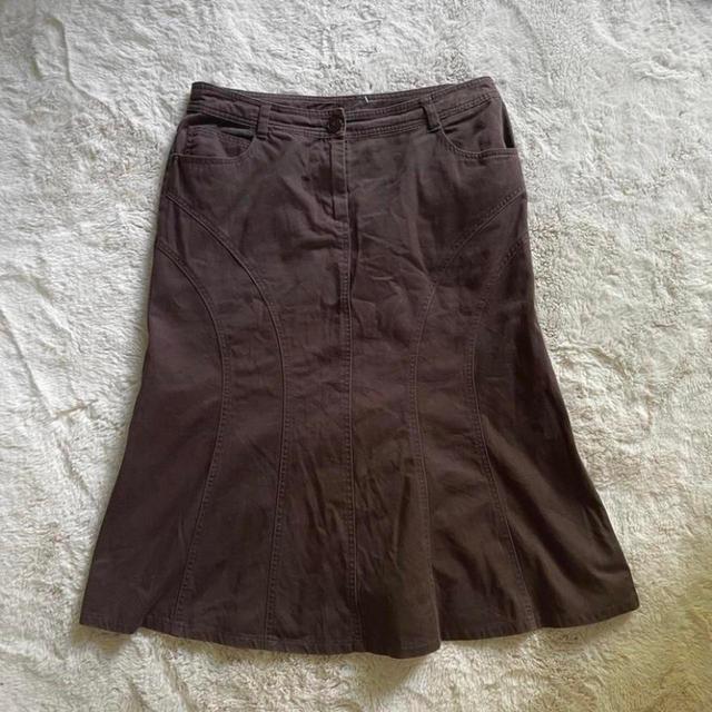 BHS Women's Skirt - Brown/Khaki - UK 12 on Productcaster.