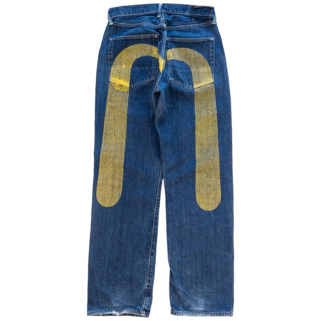 Evisu Men's Jeans - Blue/Yellow - 31" on Productcaster.