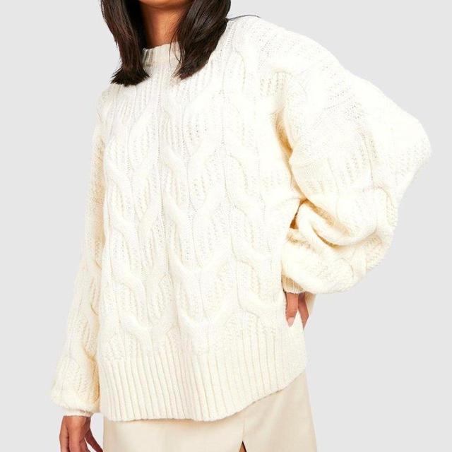 Boohoo Women's Jumper - Cream - S on Productcaster.