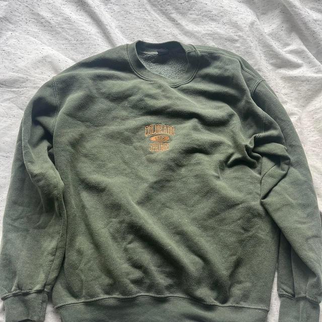 Urban Outfitters Women's Sweatshirt - Green/Khaki - S on Productcaster.