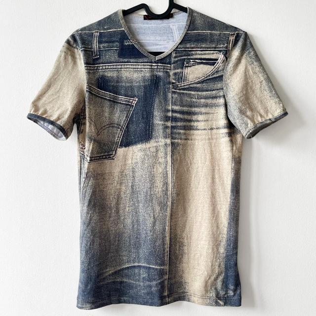 Roberto Cavalli Men's T-shirt - Navy/Cream - M on Productcaster.