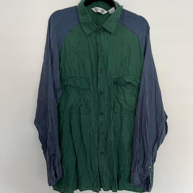 Handmade Men's Shirt - Green/Blue - XL on Productcaster.