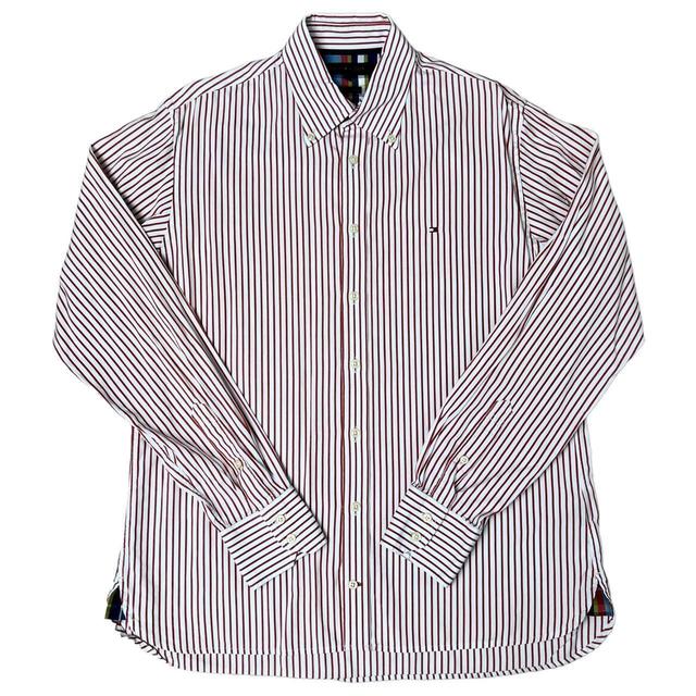 Tommy Hilfiger Men's Shirt - Red/White - M on Productcaster.