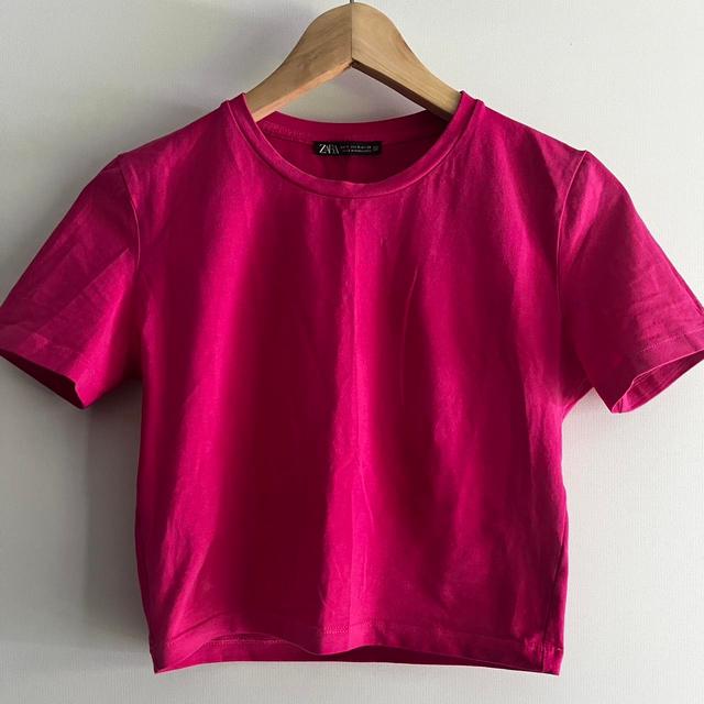 Zara Women's Crop top - Pink - S on Productcaster.