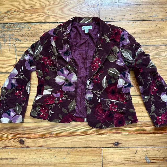 Vintage Women's Blazer Jacket - Purple - M on Productcaster.