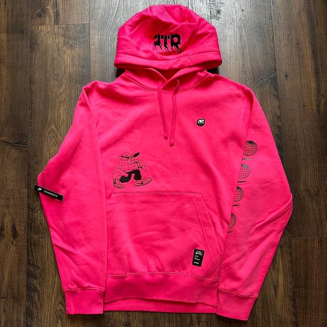 Nike Men's Hoodie - Pink/Black - L on Productcaster.