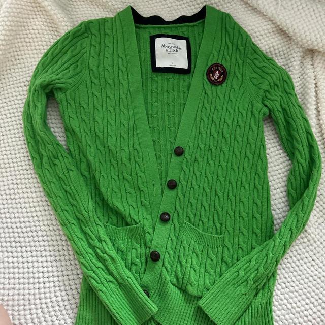 Abercrombie & Fitch Women's Cardigan - Green - 6 on Productcaster.