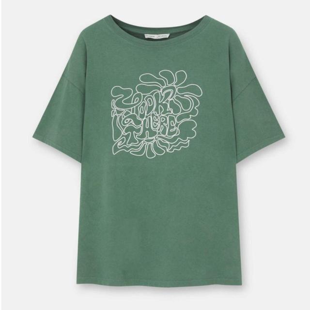 Pull&Bear Women's T-shirt - Green - XL on Productcaster.