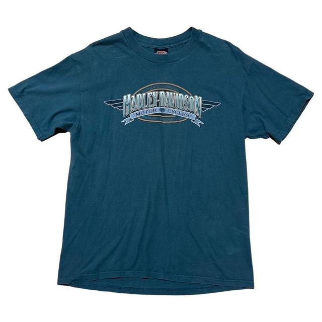 Harley Davidson Men's T-shirt - Blue/Navy - L on Productcaster.