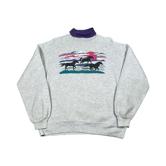 Vintage Men's Sweatshirt - Grey - L on Productcaster.