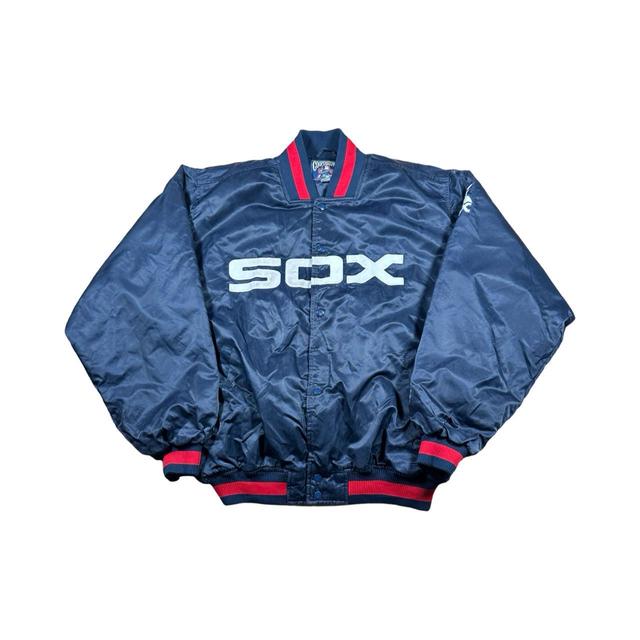 Majestic Athletic Men's Bomber Jacket - Navy/Blue - XXL on Productcaster.