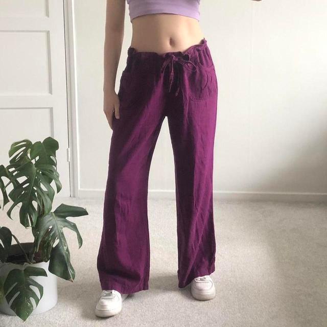 Vintage Women's Flare Trousers - Purple - UK 8 on Productcaster.