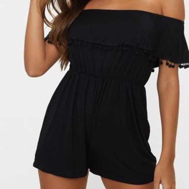 PrettyLittleThing Women's Playsuit - Black - UK 12 on Productcaster.