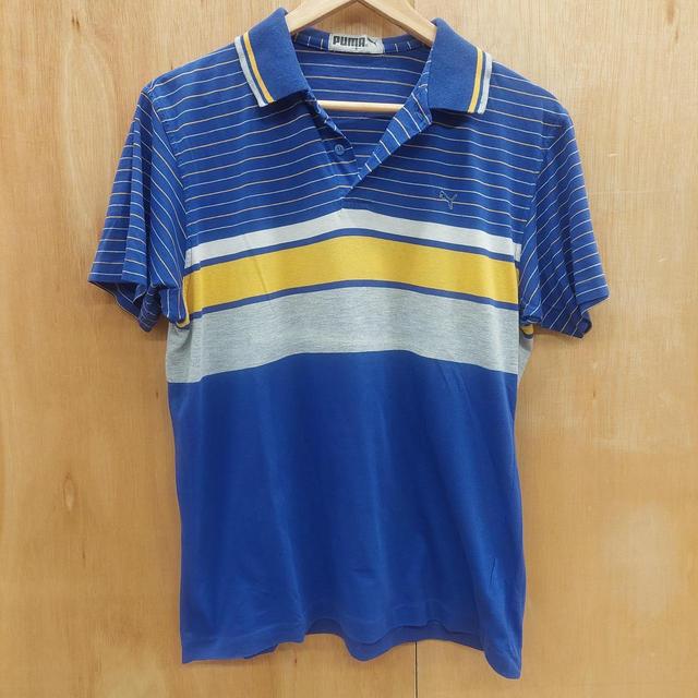 Puma Men's Polo shirt - Blue/Yellow - S on Productcaster.