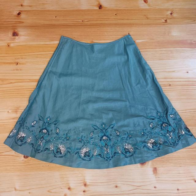 Vintage Women's Midi Skirt - Green - UK 18 on Productcaster.