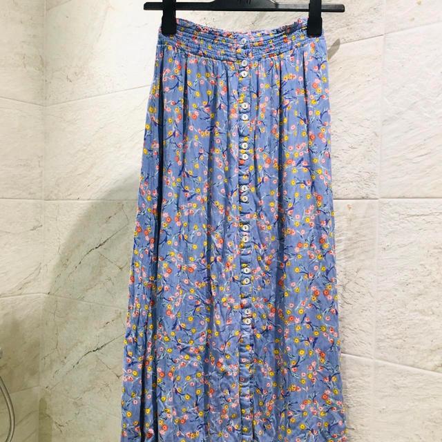 Urban Outfitters Women's Maxi Skirt - Blue/Yellow - S on Productcaster.