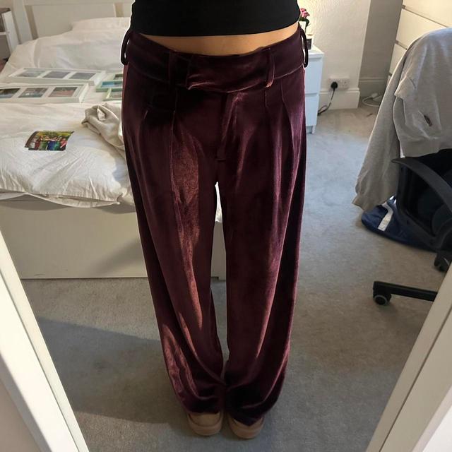 Women's Trousers - Burgundy/Purple - L on Productcaster.