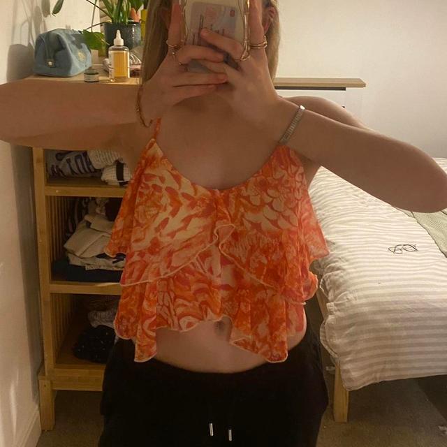 Bershka Women's Crop top - Multi/Orange - 8 on Productcaster.