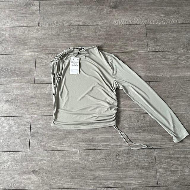 Zara Women's Top - Grey/Green - XL on Productcaster.