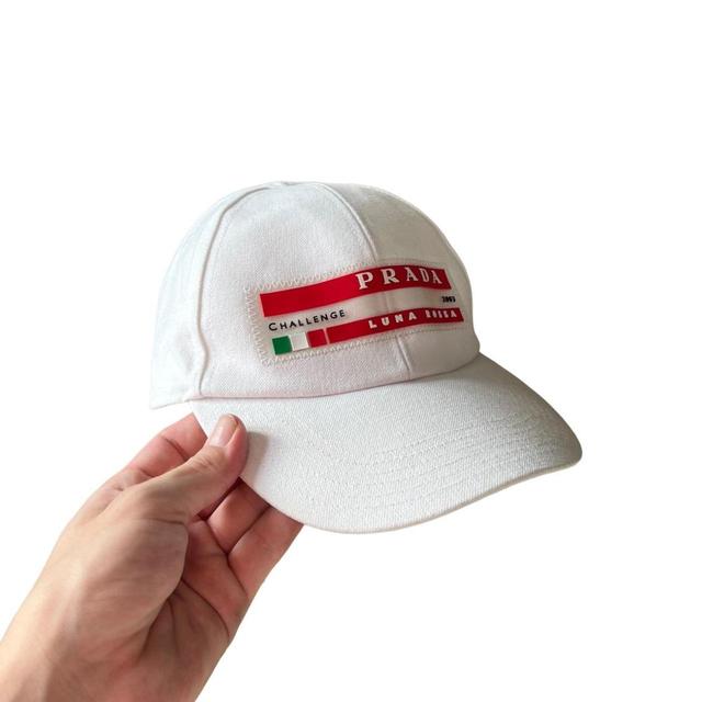 Prada Men's Caps - White/Red on Productcaster.