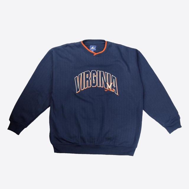 American Vintage Men's Sweatshirt - Orange/Navy - XXL on Productcaster.