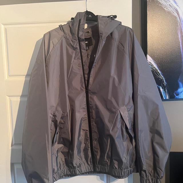 H&M Men's Windbreaker Jacket - Grey/Silver - M on Productcaster.