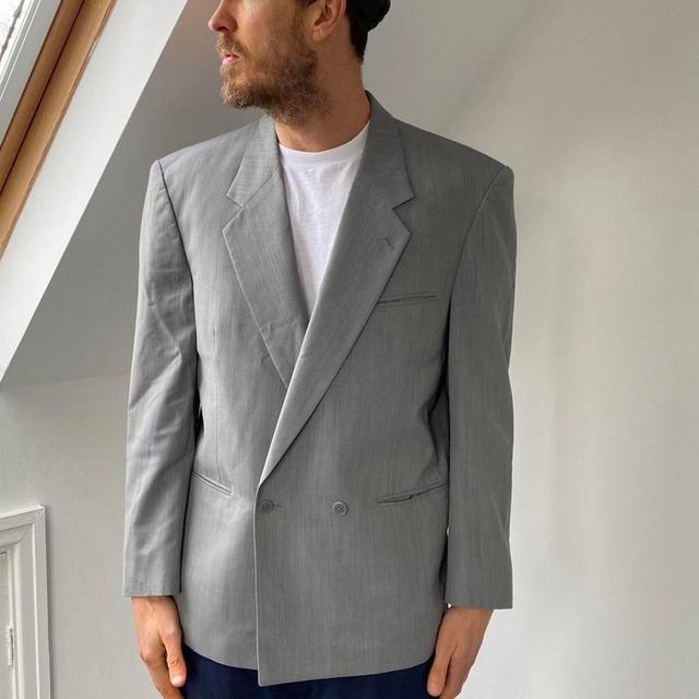 Vintage Men's Tailored jacket - Grey - L on Productcaster.