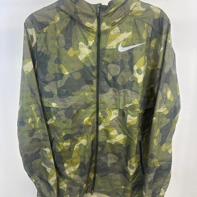 Nike Men's Windbreaker Jacket - Khaki/Green - M on Productcaster.