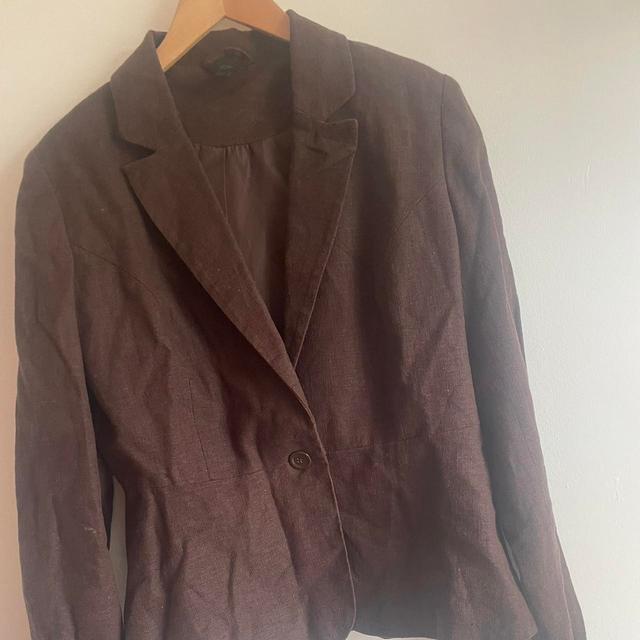 Preloved Women's Blazer Jacket - Brown - UK 12 on Productcaster.