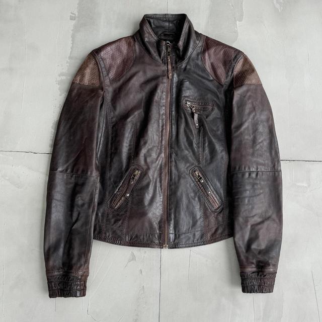 Vintage Women's Leather Jacket - Brown - M on Productcaster.